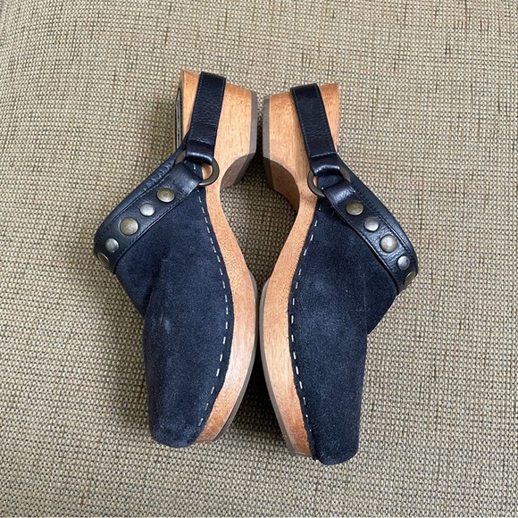 Steve Madden black suede wood mule clogs 7 - Picture 2 of 9